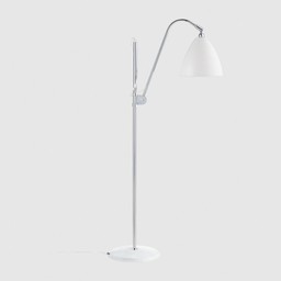 Gubi BL3 Floor Lamp - Diameter 21 - Matt Whitw Shade - Chrome Base--4