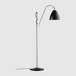 Gubi BL3 Floor Lamp - Diameter 21 Black Shade - Chrome Base--5