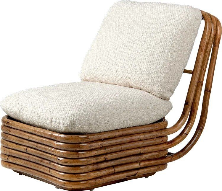 GUBI Bohemian 72 Lounge Chair - Fully Upholstered - Lounge Sessel - Dedar Lupo Special Diagonal Bouclé 007--0