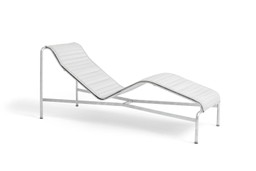 Hay Palissade Chaise Longue-Hot Galvanised-Auflage Quilted Cushion Sky Grey-Ohne Nackenrolle--11