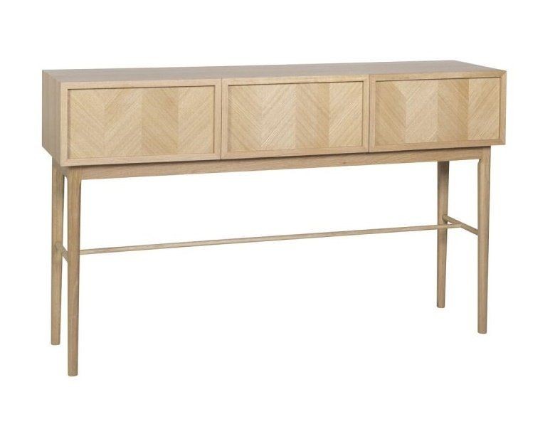 Huebsch Herringbone Console Table Drawers Natural--0