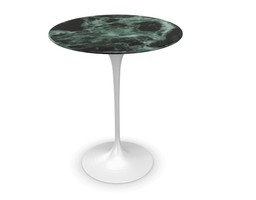 Knoll International Saarinen Side Table, Ø 41 cm - Marmor Verde Alpi beschichtet  - Weiß--11