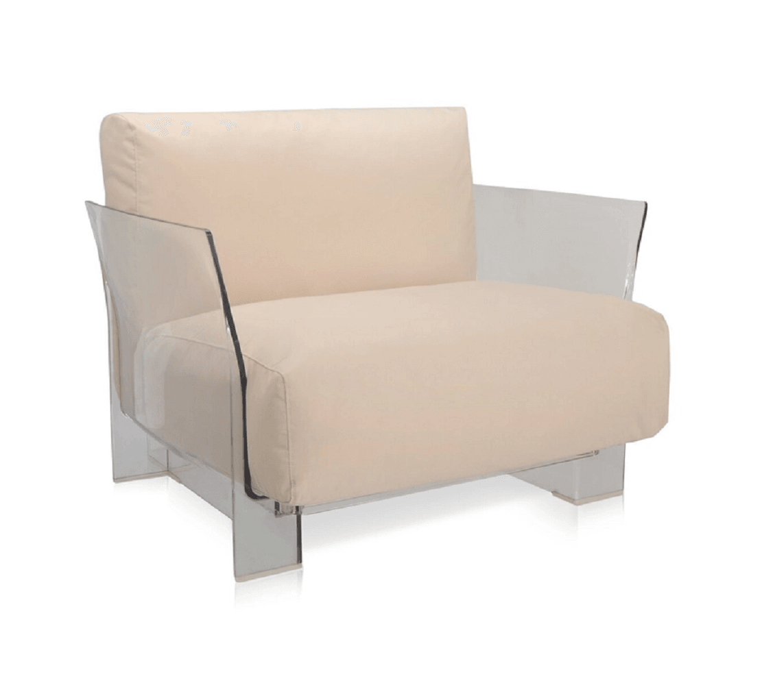 Kartell-Pop-Outdoor-Sessel-taupe-Stoff-Stripes-wetterfest-Gestell-transparent--2