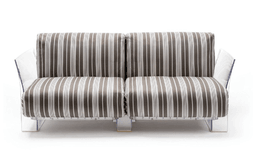 Kartell-Pop-Outdoor-Zweisitzer-taupe-Stoff-Stripes-wetterfest-Gestell-transparent--7