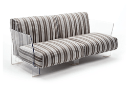 Kartell-Pop-Outdoor-Zweisitzer-taupe-Stoff-Stripes-wetterfest-Gestell-transparent--6