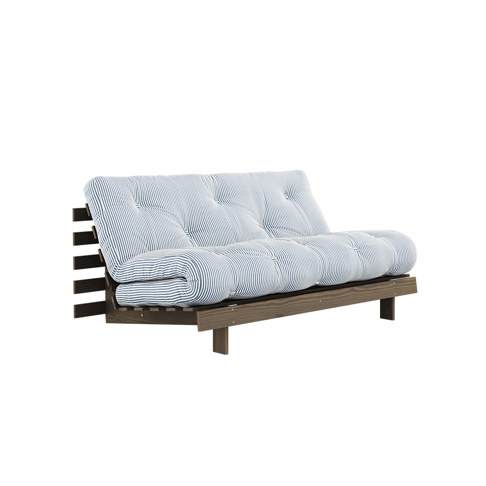 Karup Design Roots 160 Sofa Bed - 106 Carob Brown Lacquered - 611 Beach Blue--86