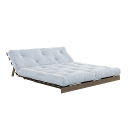 Karup Design Roots 160 Sofa Bed - 106 Carob Brown Lacquered - 611 Beach Blue--87