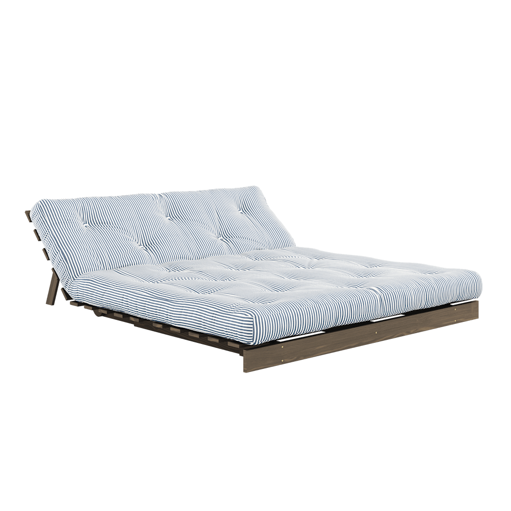 Karup Design Roots 160 Sofa Bed - 106 Carob Brown Lacquered - 611 Beach Blue--87