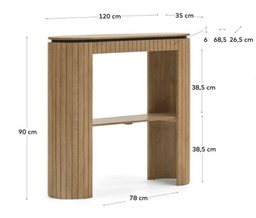 Kave Home LICIA - Konsolentisch 120 x 90 cm - Abmessungen--5