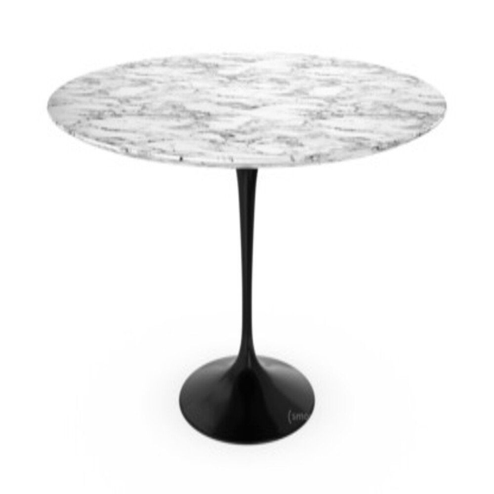 Knoll International Saarinen Esstisch, Ø 137 cm - Marmor Arabescato - schwarz--23