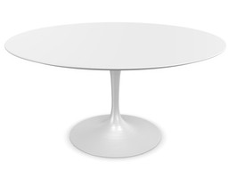 Knoll International Saarinen Dining Table, Ø 137 cm - Gestell weiß, Laminat weiß--0