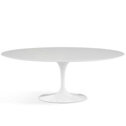 Knoll International Saarinen Tisch Oval - B198 x T137 x H74 cm - Laminat weiss--0