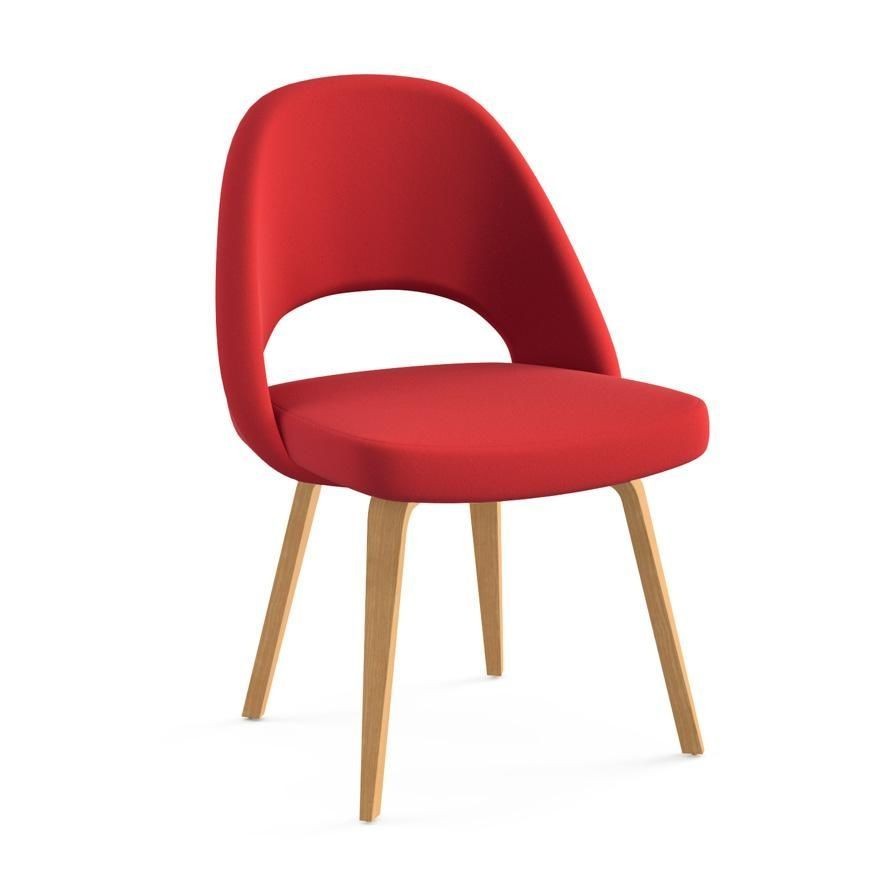 Knoll Saarinen Conference Stuhl - Gestell Eiche - rot/Ultrasuede Red/Gestell Eiche natur--3