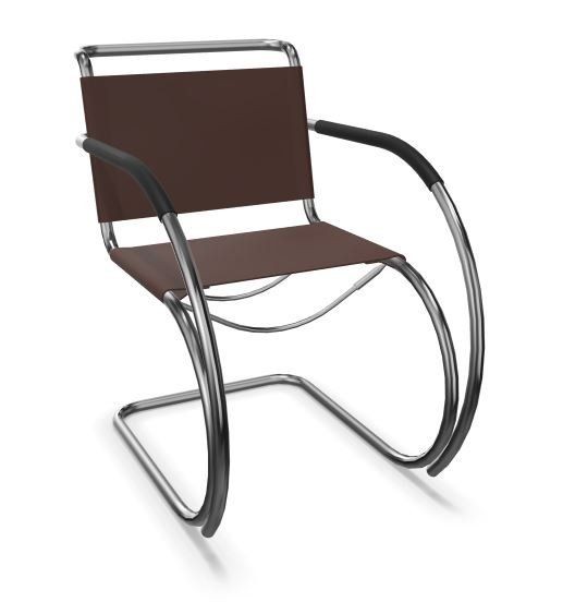 Thonet S 533 LF | Freischwinger mit Armlehnen- Standard, Kernleder schokolade--1