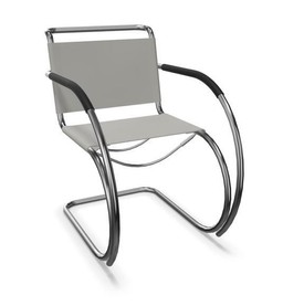 Thonet S 533 LF | Freischwinger mit Armlehnen- Standard, Kernleder schlammgrau--3