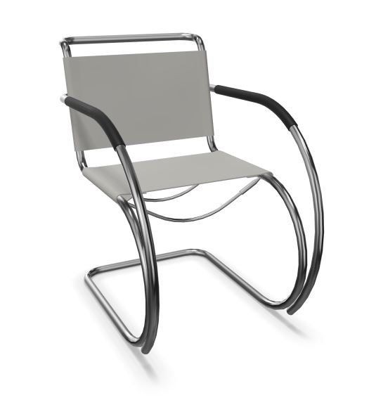 Thonet S 533 LF | Freischwinger mit Armlehnen- Standard, Kernleder schlammgrau--3