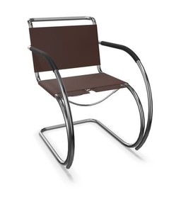 Thonet S 533 LF | Freischwinger mit Armlehnen- Geschnürt, Kernleder schokolade--5