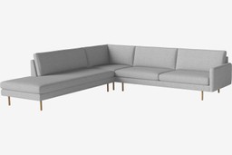 Bolia Scandinavia Remix 6 Sitzer Ecksofa Open End - London-Flachgewebe-Hellgrau - Links--5