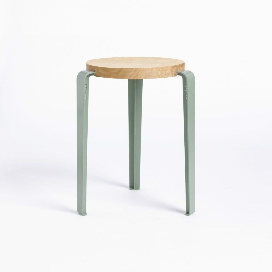 Tiptoe LOU stool – solid wood - Solid Oak - Eucalyptus Grey--11