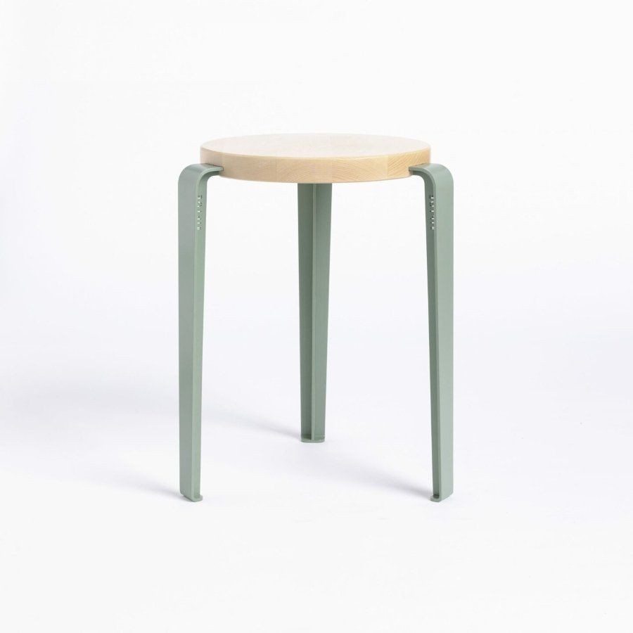 Tiptoe LOU stool – solid wood - Solid Beech - Eucalyptus Grey--3