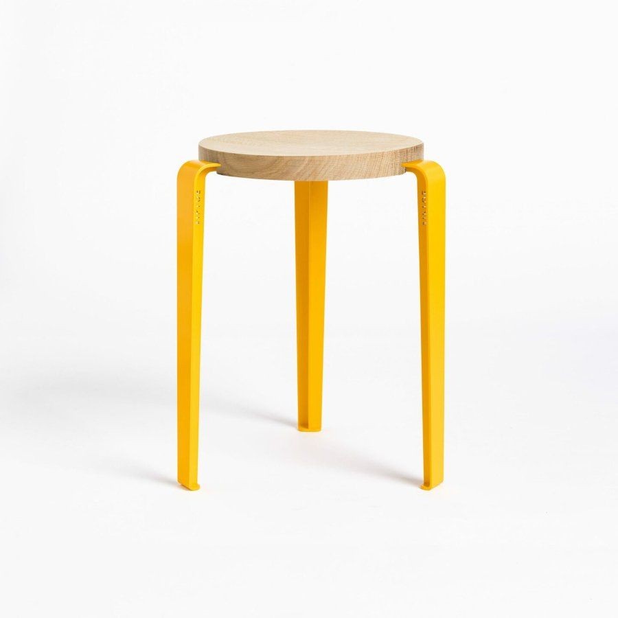 Tiptoe LOU stool – solid wood - Solid Oak - Sunflower Yellow--14