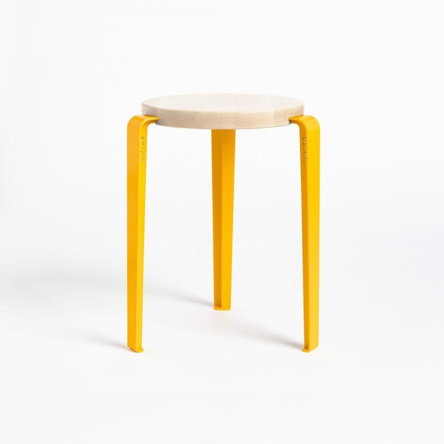 Tiptoe LOU stool – solid wood - Solid Beech - Sunflower Yellow--6