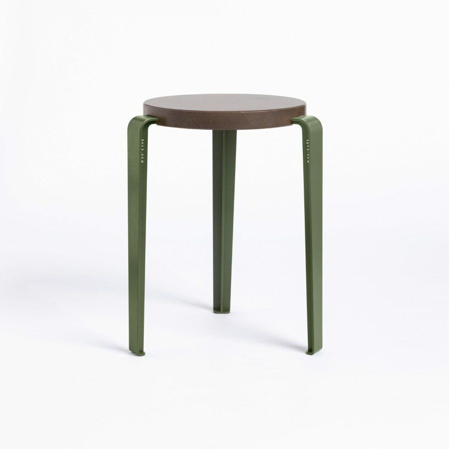 Tiptoe LOU stool – solid wood - Tinted Oak - Rosemary Green--18