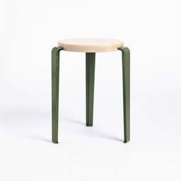 Tiptoe LOU stool – solid wood - Solid Beech - Rosemary Green--2