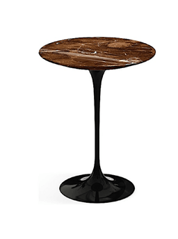 Knoll International Saarinen Side Table, Ø 41 cm - Marmor Brown Emperador beschichtet - Schwarz--3