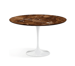  Knoll International Saarinen Dining Table, Ø 120 cm - Marmor Brown Emperador beschichtet - Weiss--15