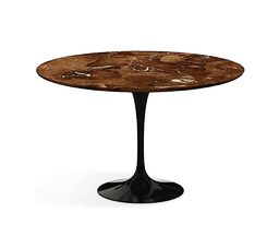  Knoll International Saarinen Dining Table, Ø 120 cm - Marmor Brown Emperador Satinbeschichtet - Schwarz--16
