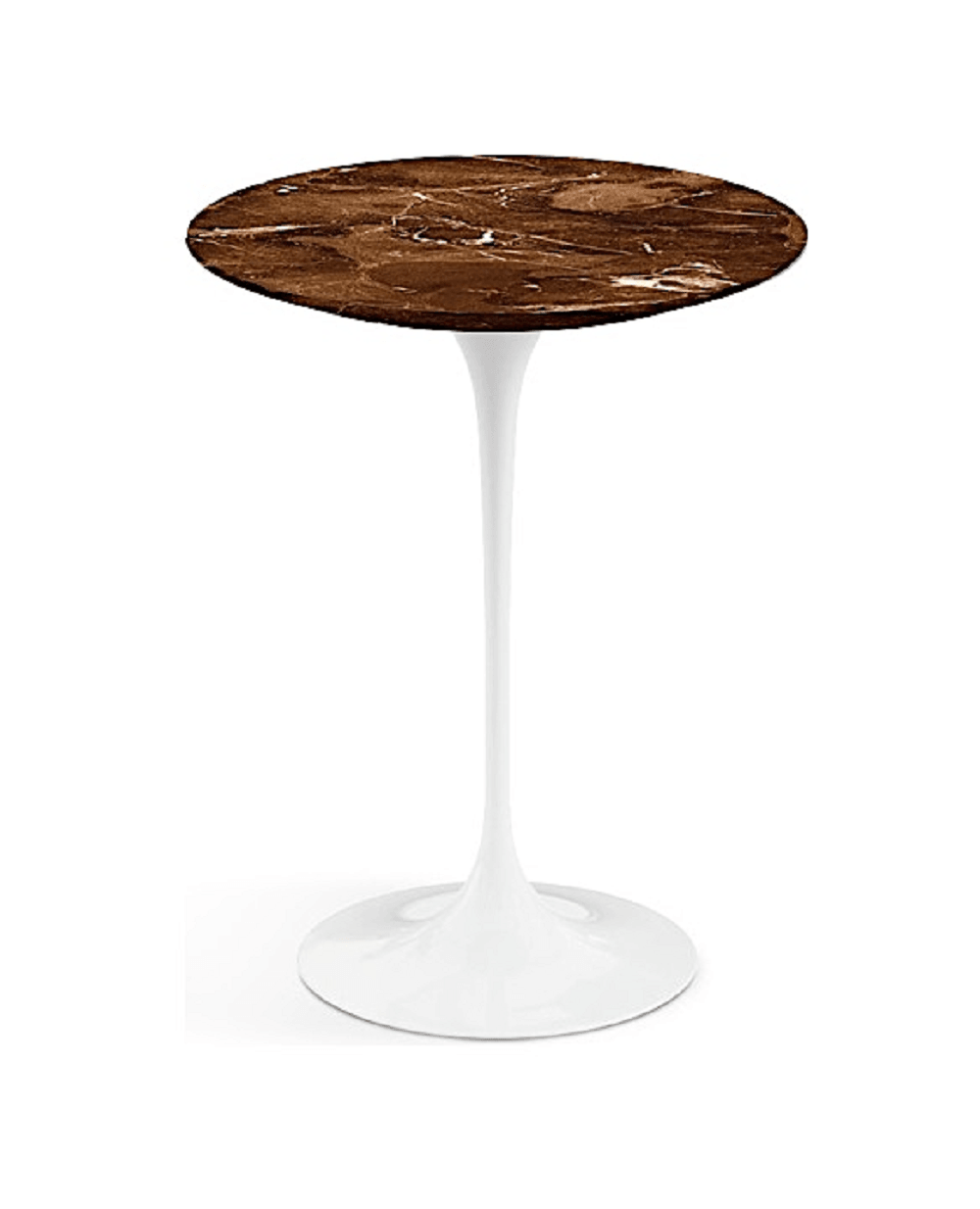 Knoll International Saarinen Side Table, Ø 41 cm - Marmor Brown Emperador Satinbeschichtet - Weiss--5