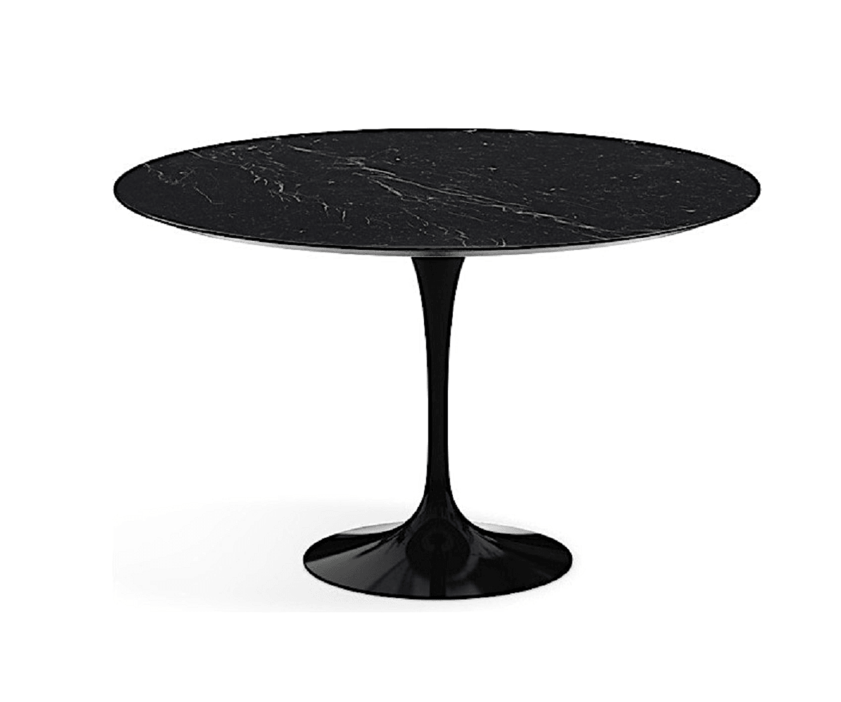  Knoll International Saarinen Dining Table, Ø 120 cm - Marmor Nero Marquina beschichtet - Schwarz--18
