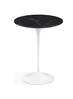 Knoll International Saarinen Side Table, Ø 41 cm - Marmor Nero Marquina beschichtet - Weiss--7