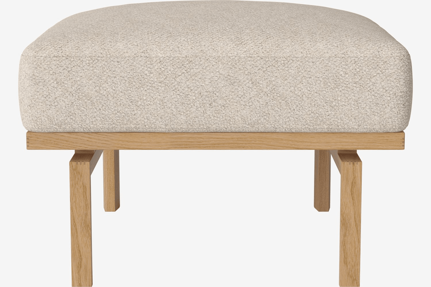 Bolia Elton Fußhocker - Monza Boucle Beige geölt Eiche--4