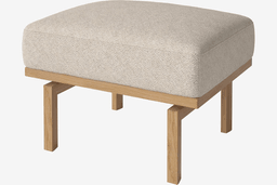 Bolia Elton Fußhocker - Monza Boucle Beige geölt Eiche--5