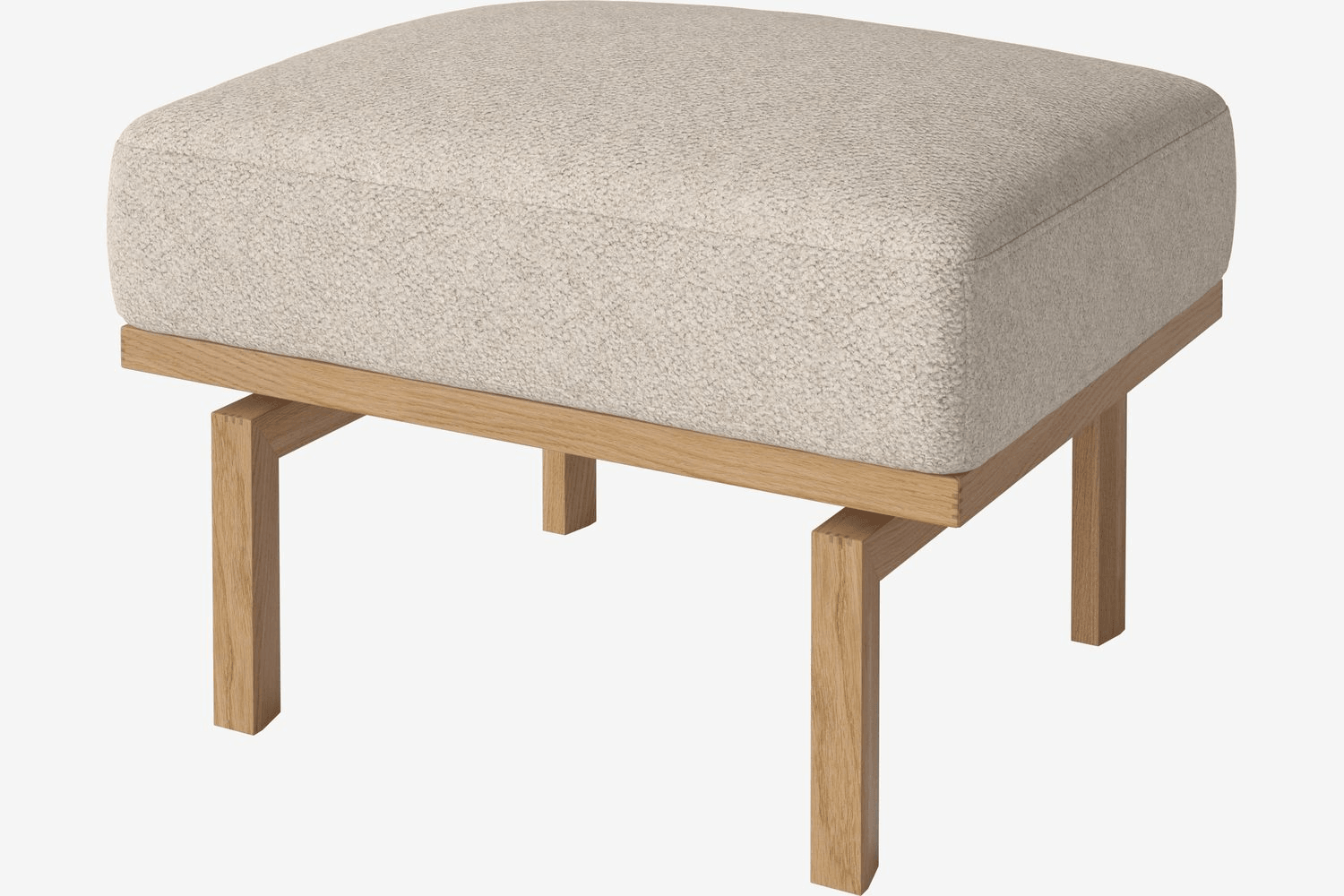 Bolia Elton Fußhocker - Monza Boucle Beige geölt Eiche--5