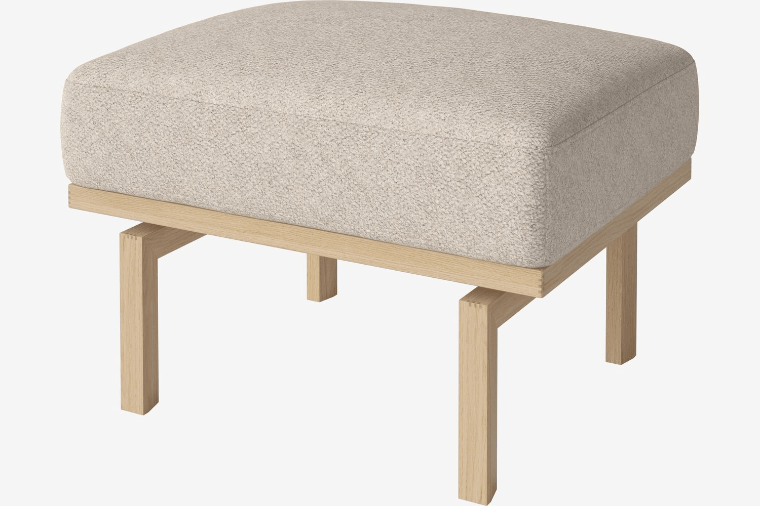 Bolia Elton Fußhocker - Monza Boucle-Beige weiß Pigment--6