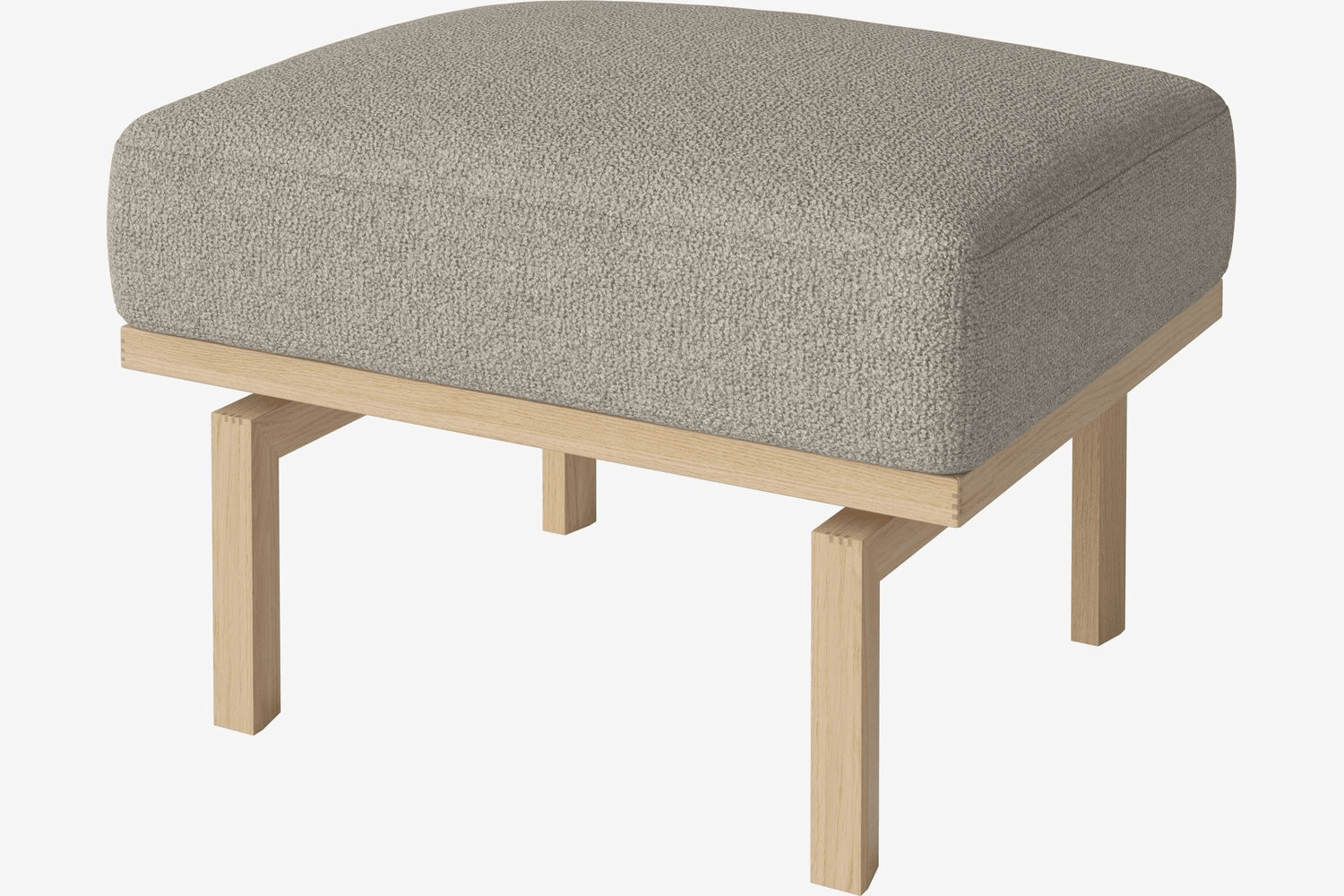 Bolia Elton Fußhocker - Monza Boucle Sand Weiß Pigment--11