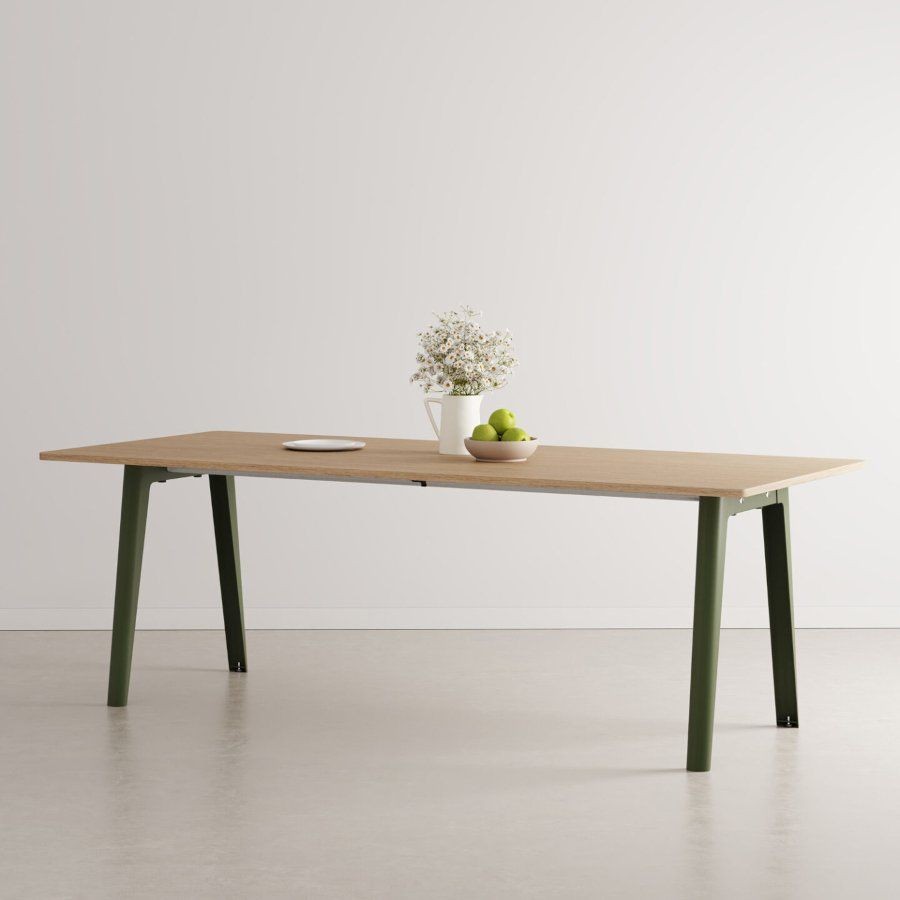 Tiptoe MODERN dining table – eco–certified wood - 10 SEATS - 220 X 95 CM - Rosemary Green--12