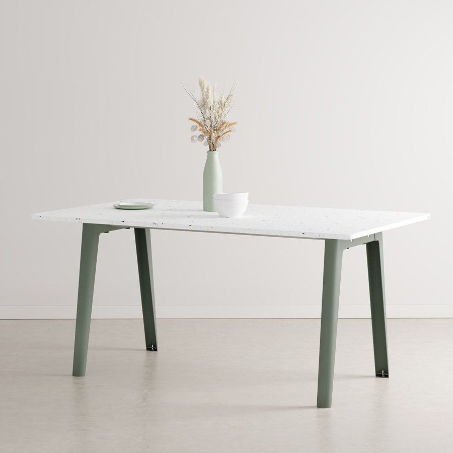 Tiptoe NEW MODERN dining table – recycled plastic - 6 SEATS - 160 X 95 CM - Eucalyptus Grey--3