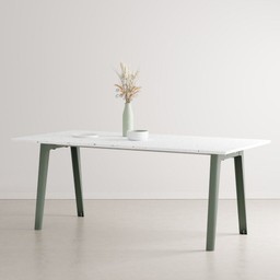 Tiptoe NEW MODERN dining table – recycled plastic - 8 SEATS - 190 X 95 CM - Eucalyptus Grey--8