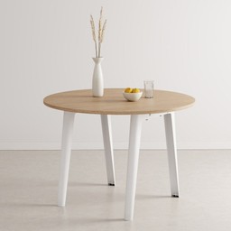 Tiptoe NEW MODERN round table – eco-certified wood - Cloudy White--1