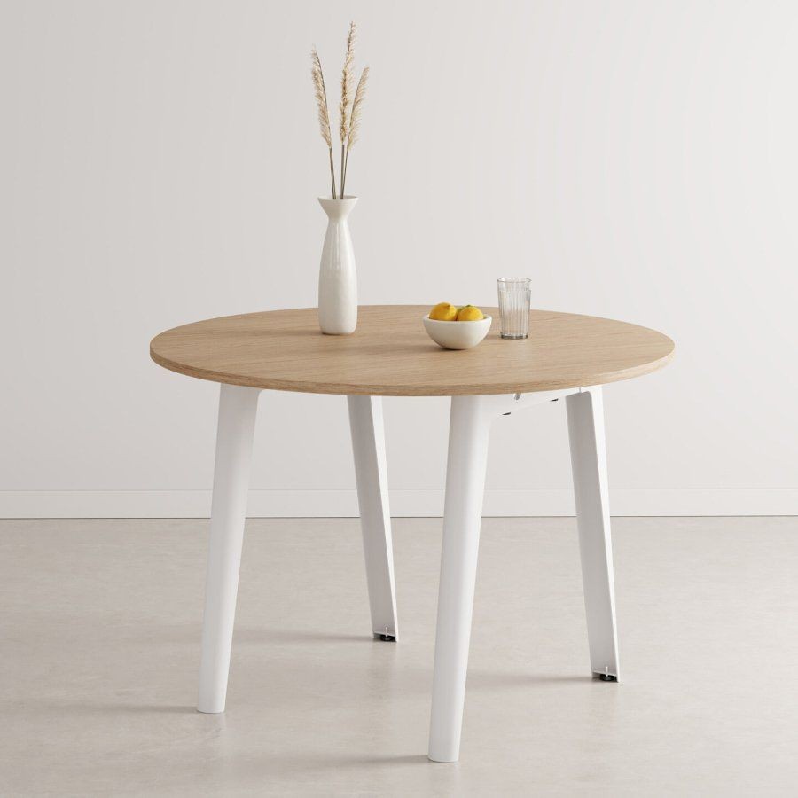 Tiptoe NEW MODERN round table – eco-certified wood - Cloudy White--1