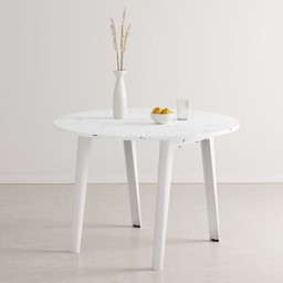 Tiptoe NEW MODERN round table – recycled plastic - Cloudy White--1