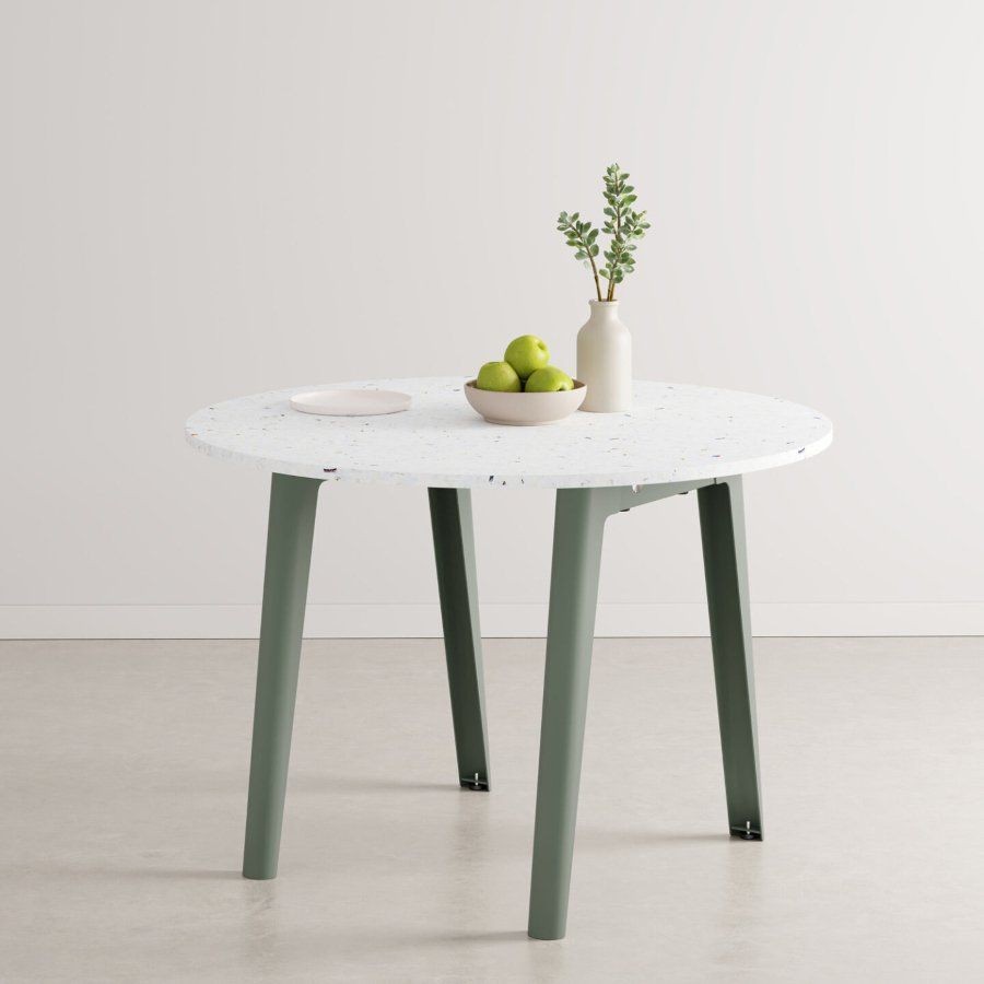 Tiptoe NEW MODERN round table – recycled plastic - Eucalyptus Grey--3