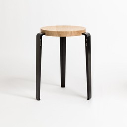 Tiptoe LOU stool – solid wood - Solid Oak - Graphite Black--8