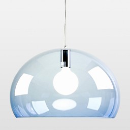 Kartell FLY Icon Pendelleuchte-silberblau--1