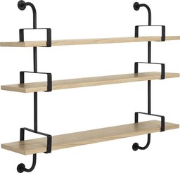 Gubi Matégot Demon 2x3-Shelves Black Metal Rack Stringer 155 cm -   Oak Semi Matt Lacquered--2