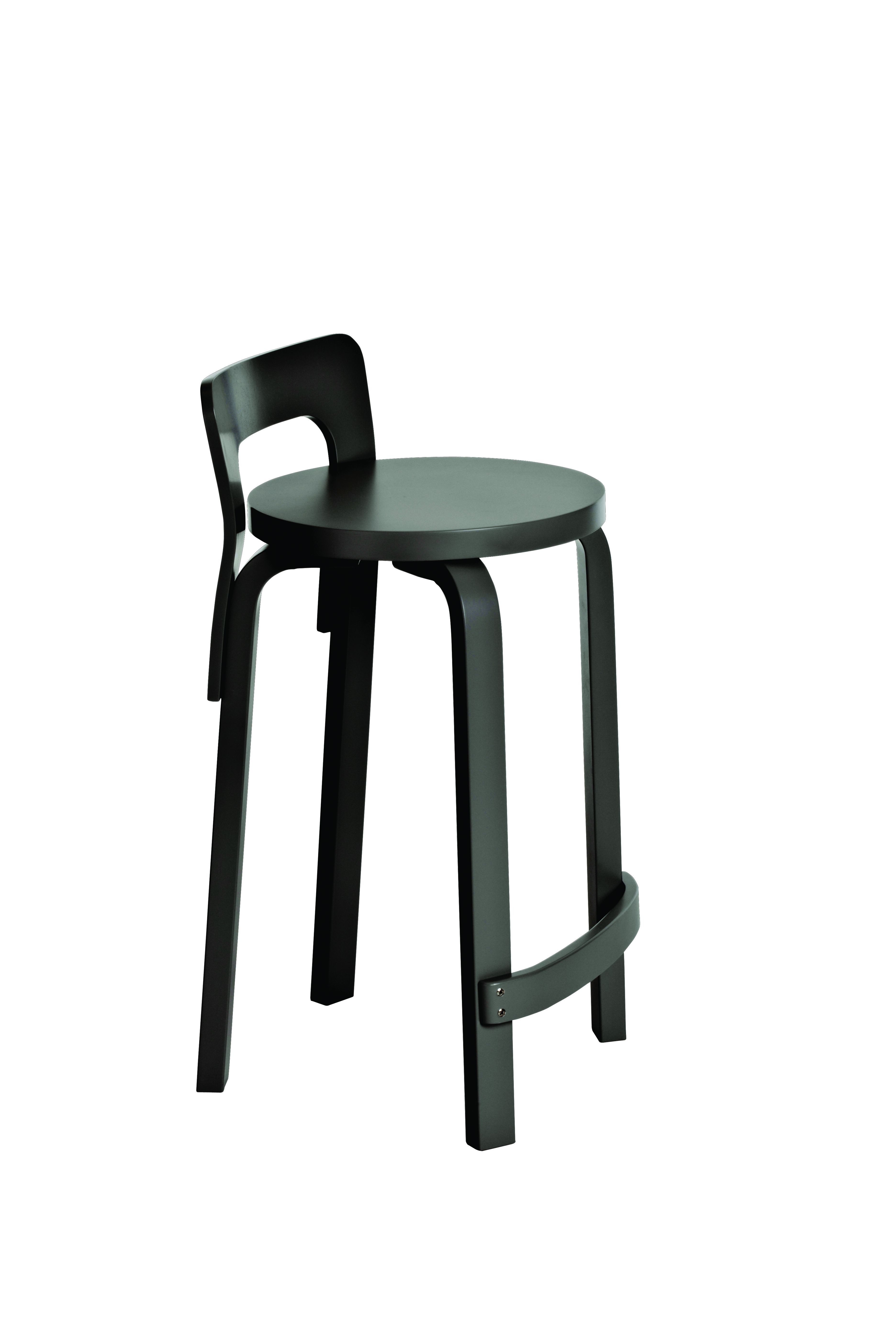 Artek K65 Küchenstuhl - birch, black lacquer--3